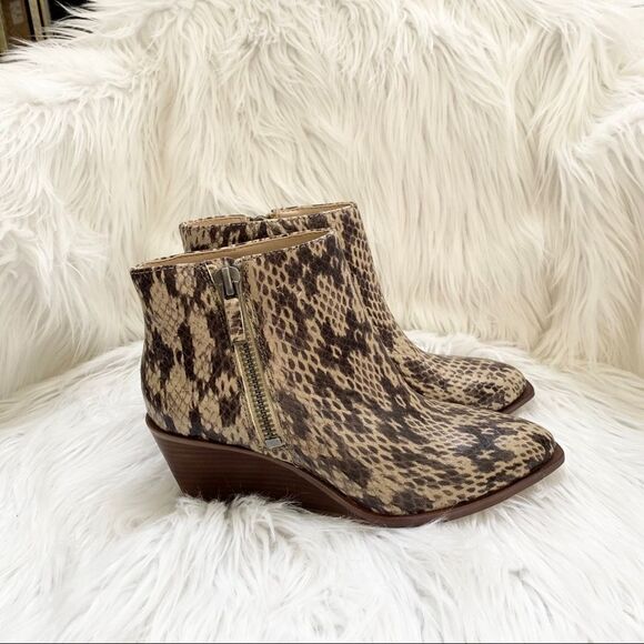 NEW 1.State KIPP snakeskin print wedge bootie 8.5 - Picture 4 of 10